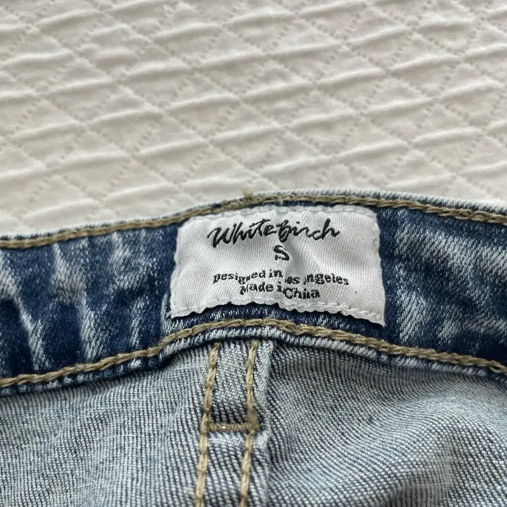 White Birch 90s Style Streetwear Grunge Y2K Mini Skirt Acid Wash Edgy Size Small